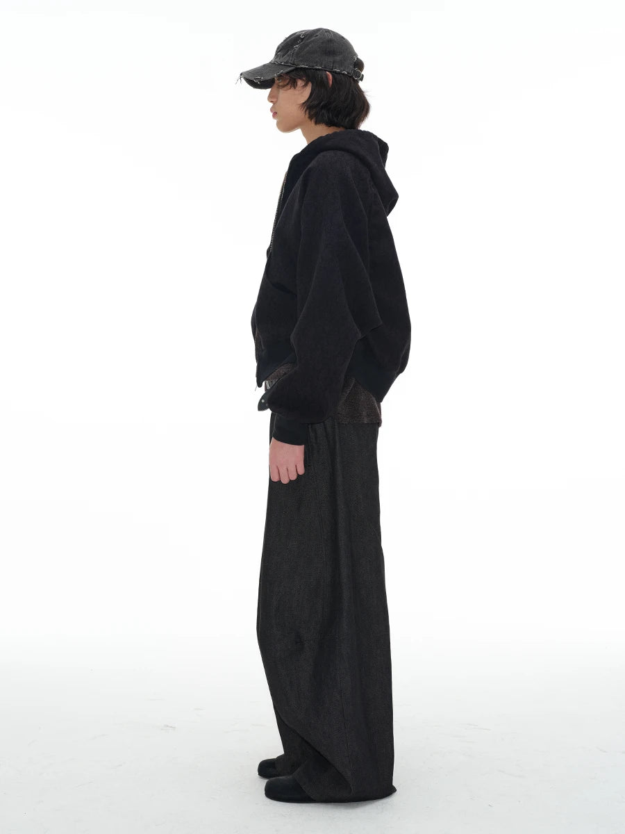 Low Crotch Pleated Raw Denims