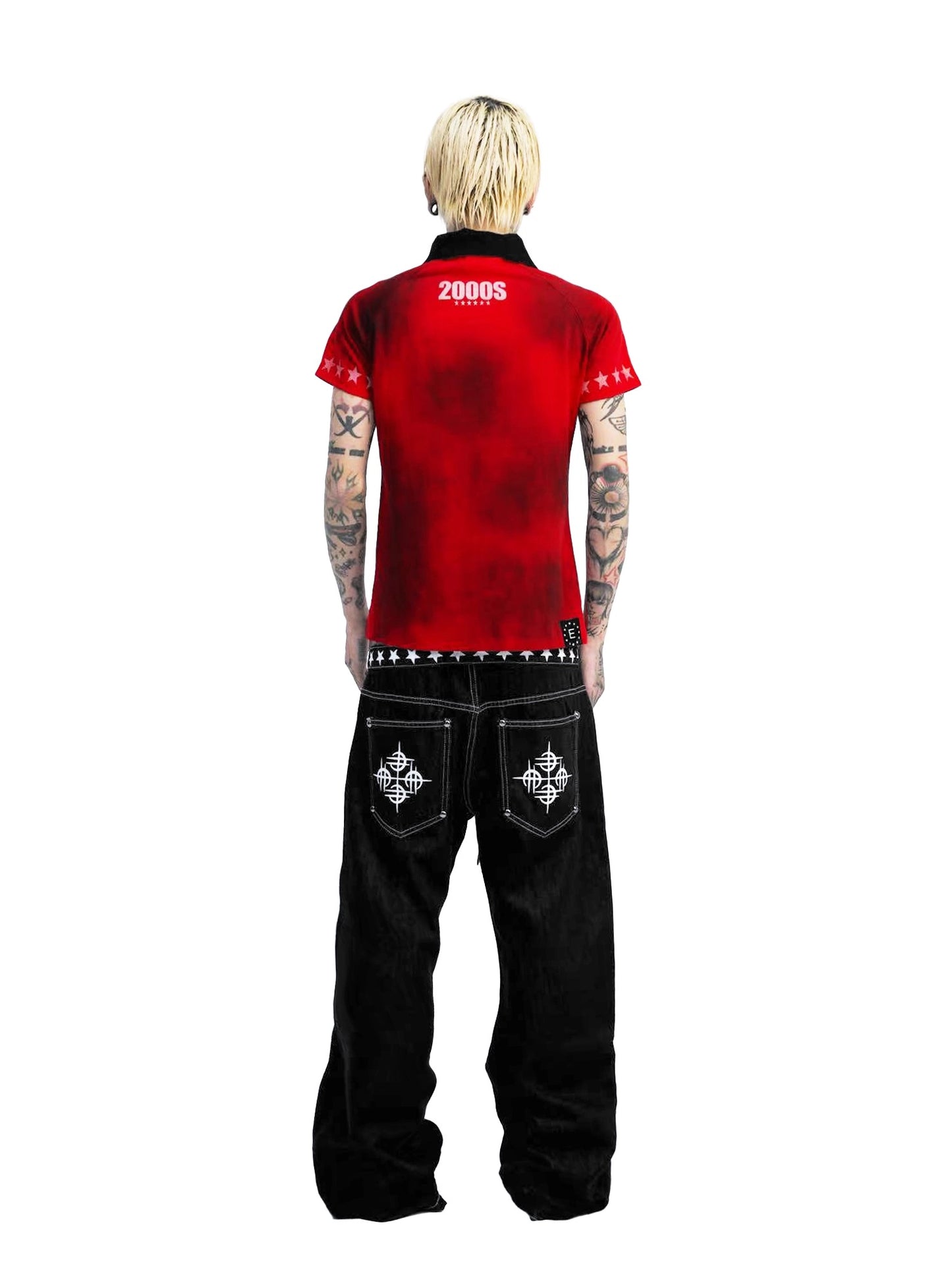 "Leopard Print" Original Niche Double Waist Raw Denim