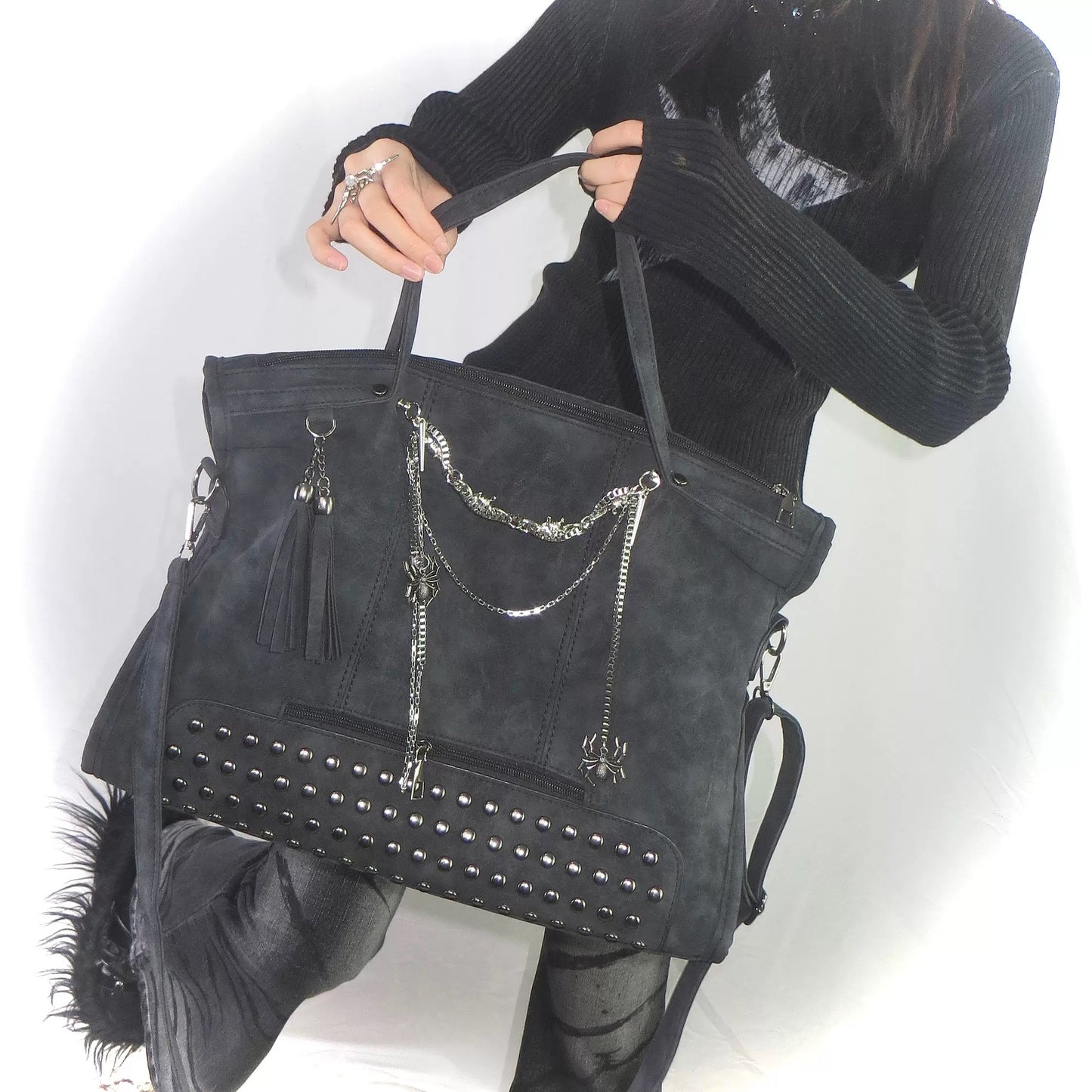 Heavy Punk Chain Rivet Tote