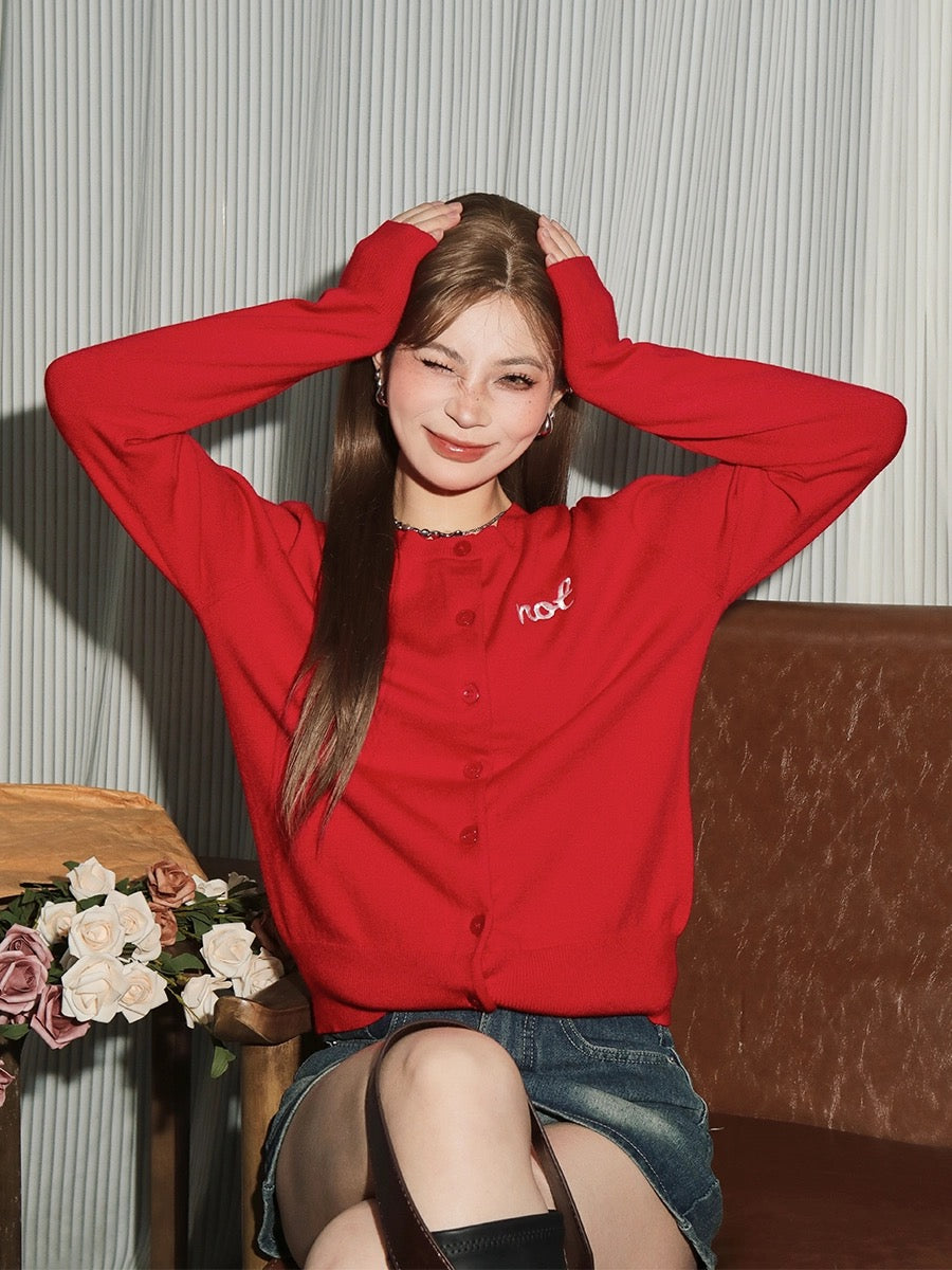 Red Early Spring Cardigan