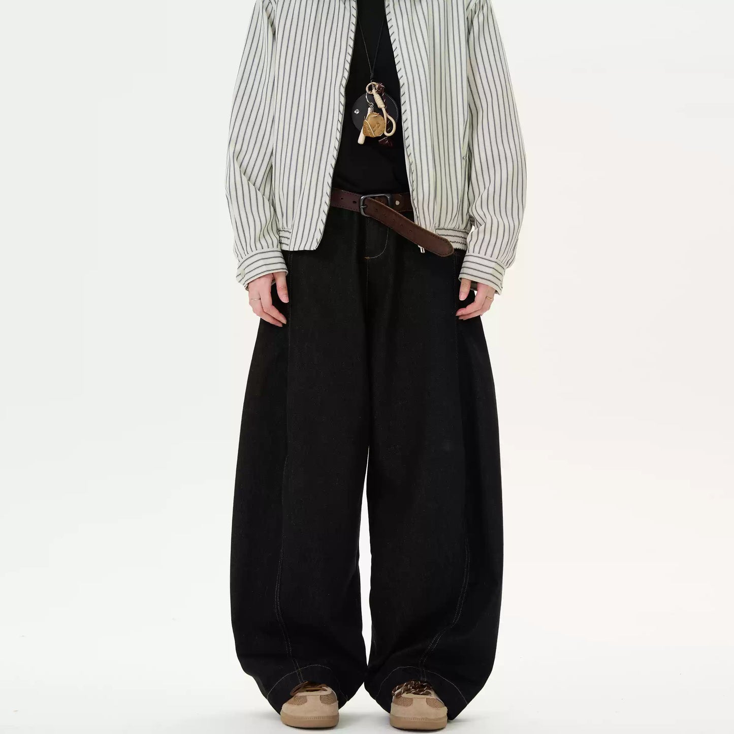 Retro Denim Black Wide-Leg Scimitar Jeans