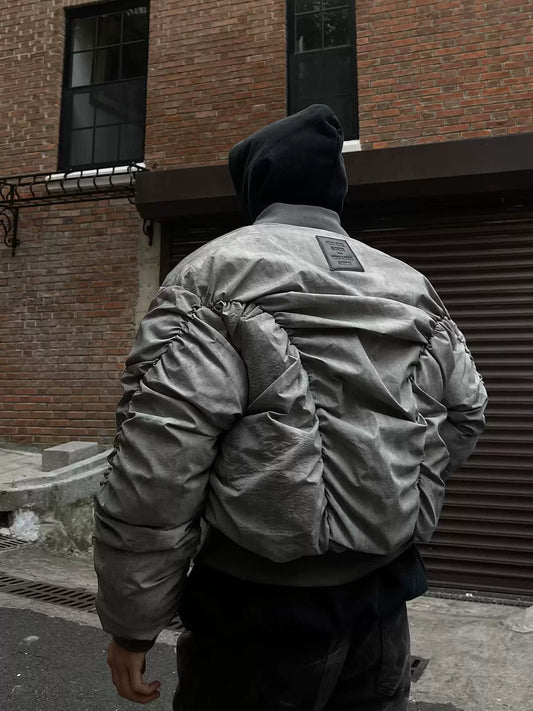 Wasteland Style Pleated Design Bomber