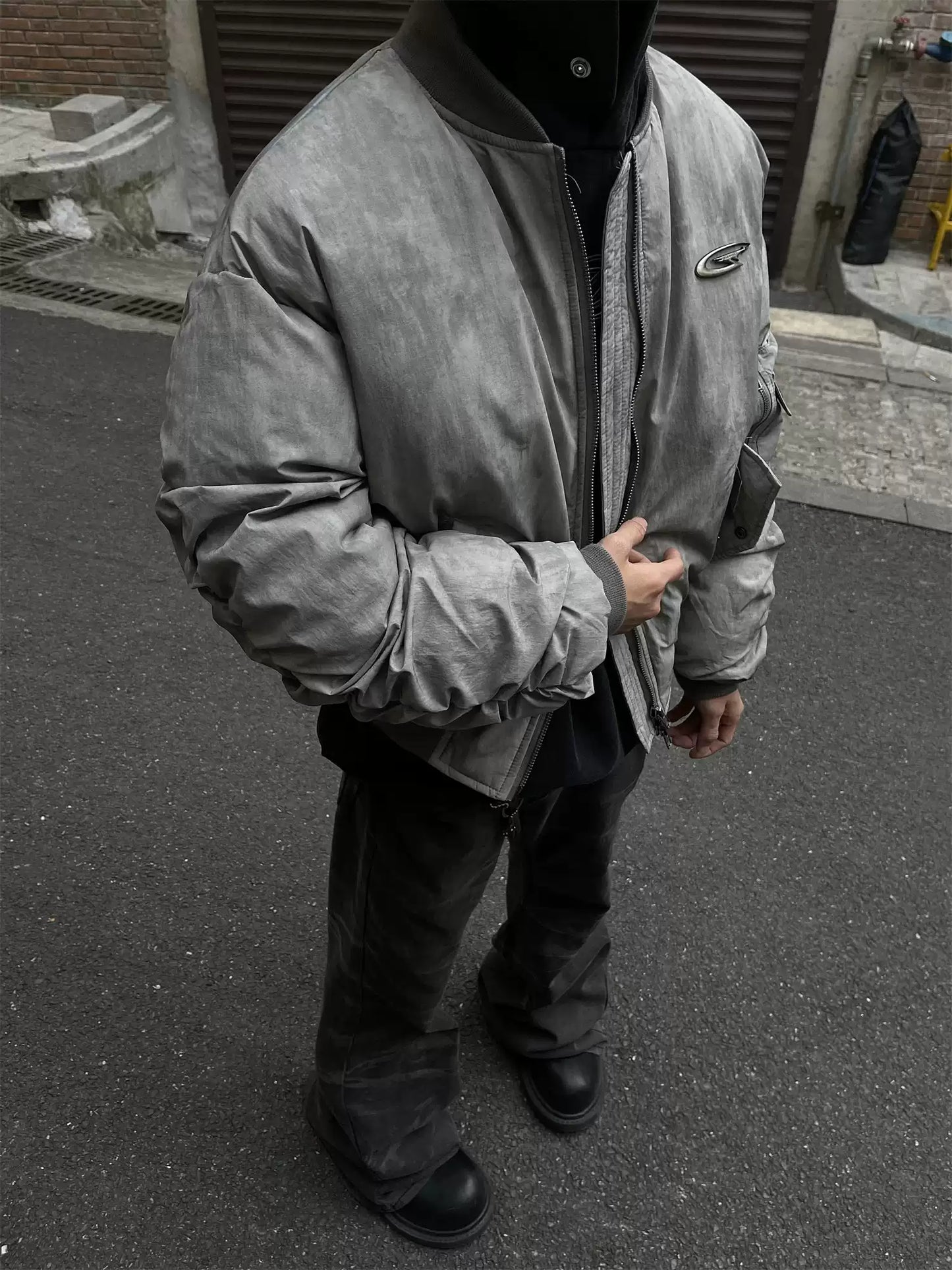 Wasteland Style Pleated Design Bomber