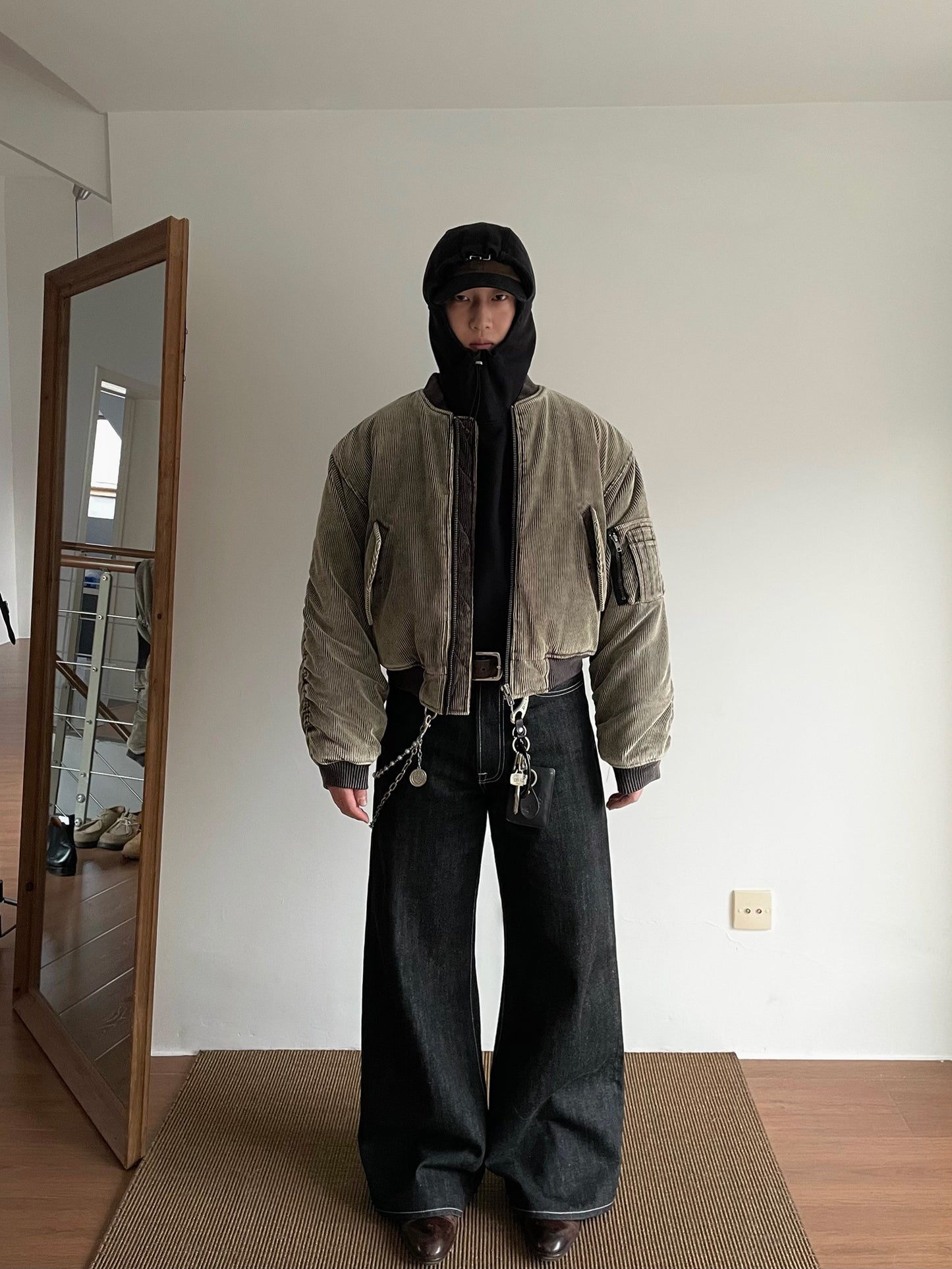 Washed Distressed Corduroy Bomber