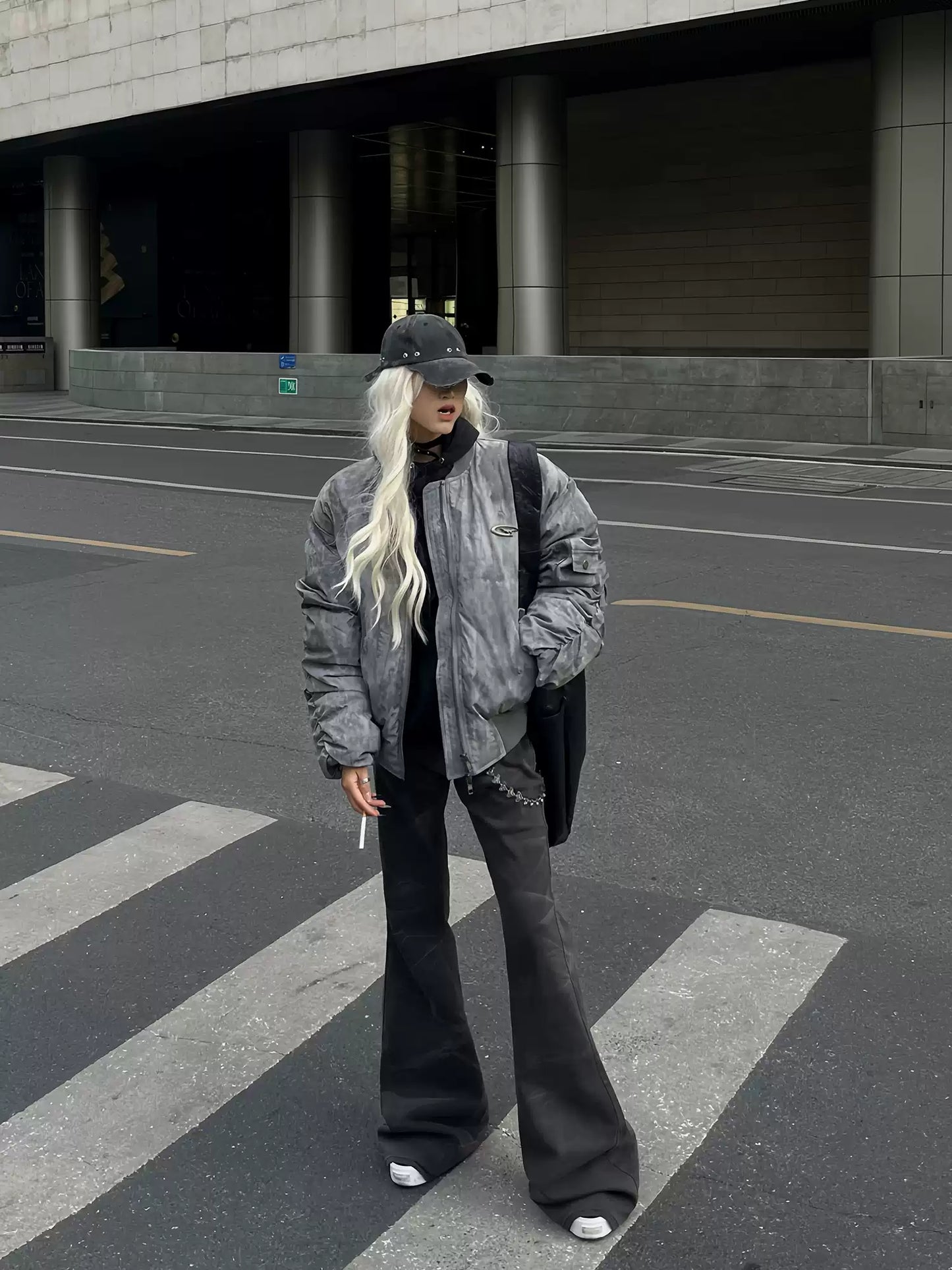 Wasteland Style Pleated Design Bomber