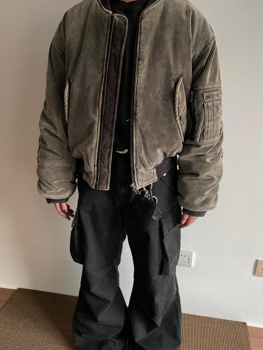 Washed Distressed Corduroy Bomber