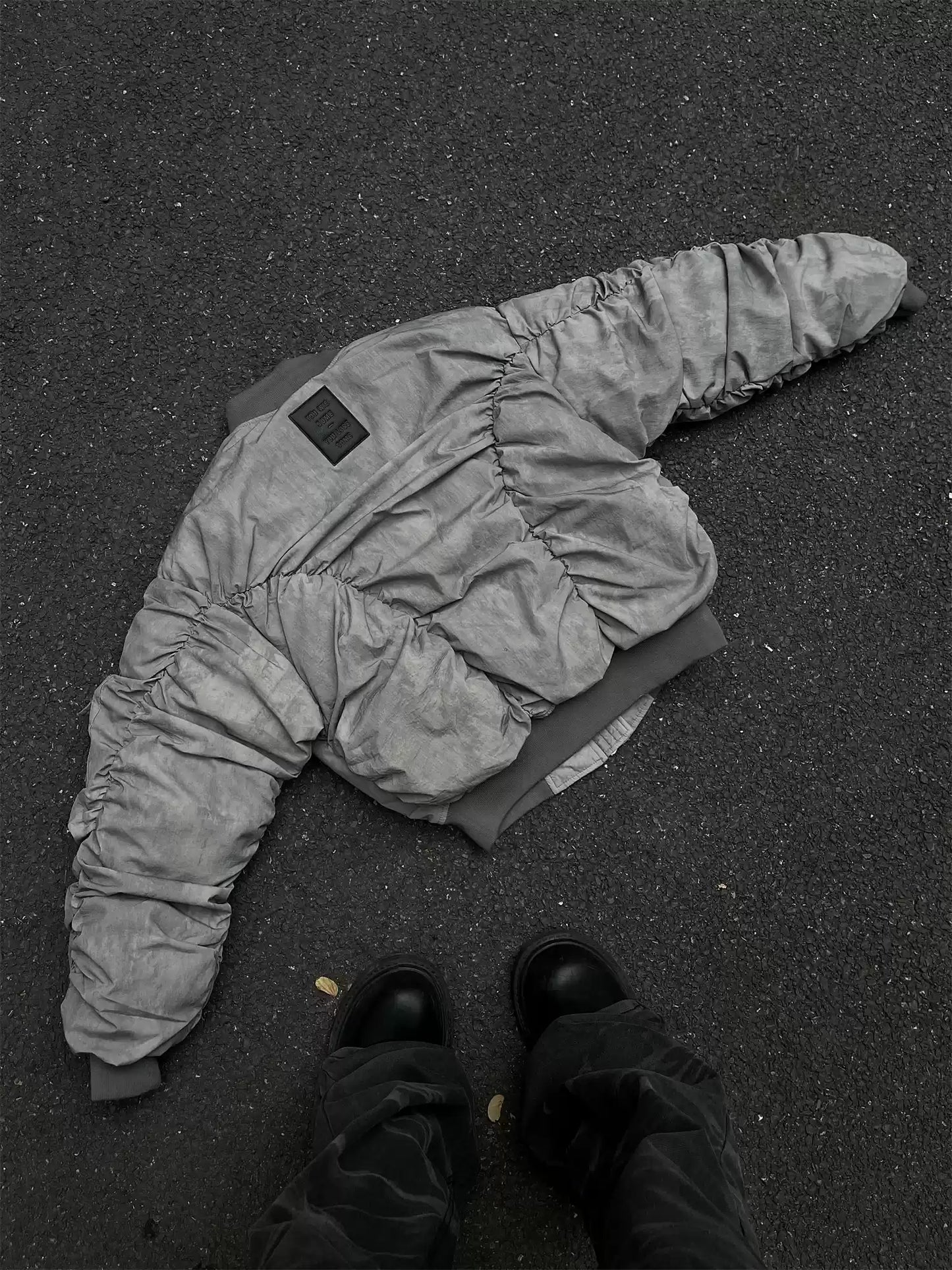 Wasteland Style Pleated Design Bomber