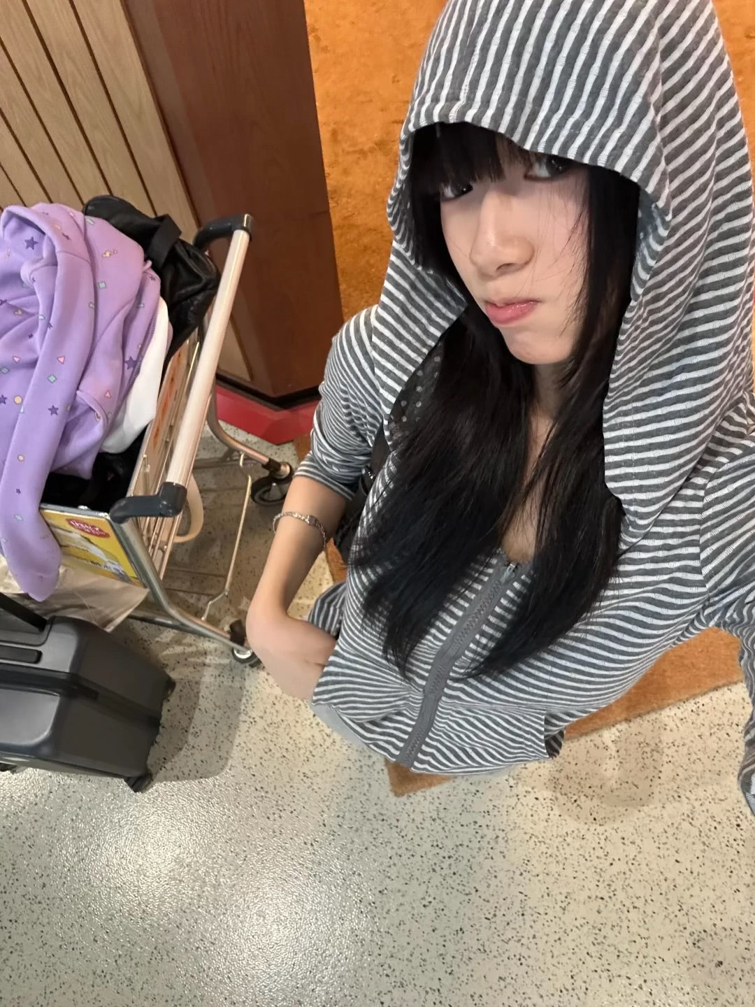 Retro Lazy Striped Hooded