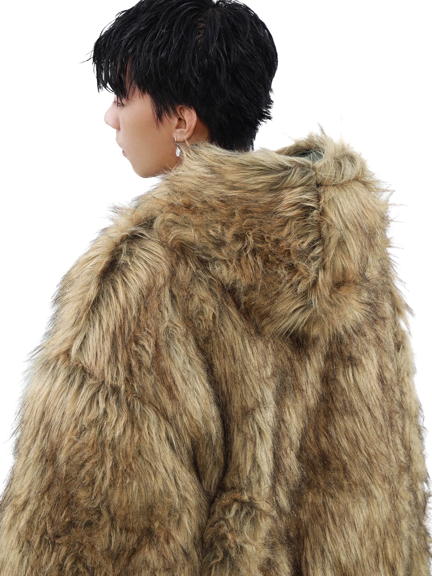 Reversible Fur Hooded Leather Jacket