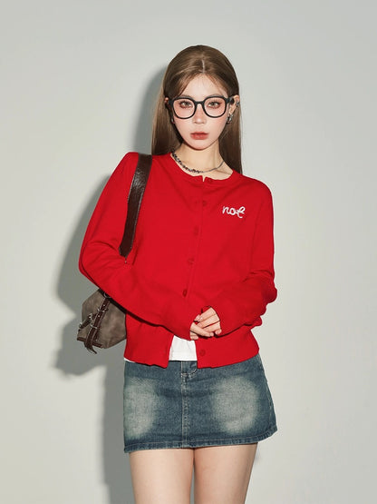 Red Early Spring Cardigan