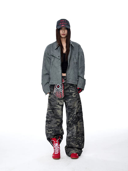 Camouflage Wide-Leg Pants