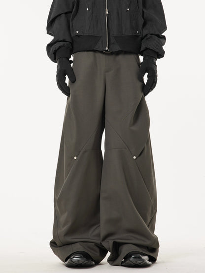 Metal Button Drape Pants